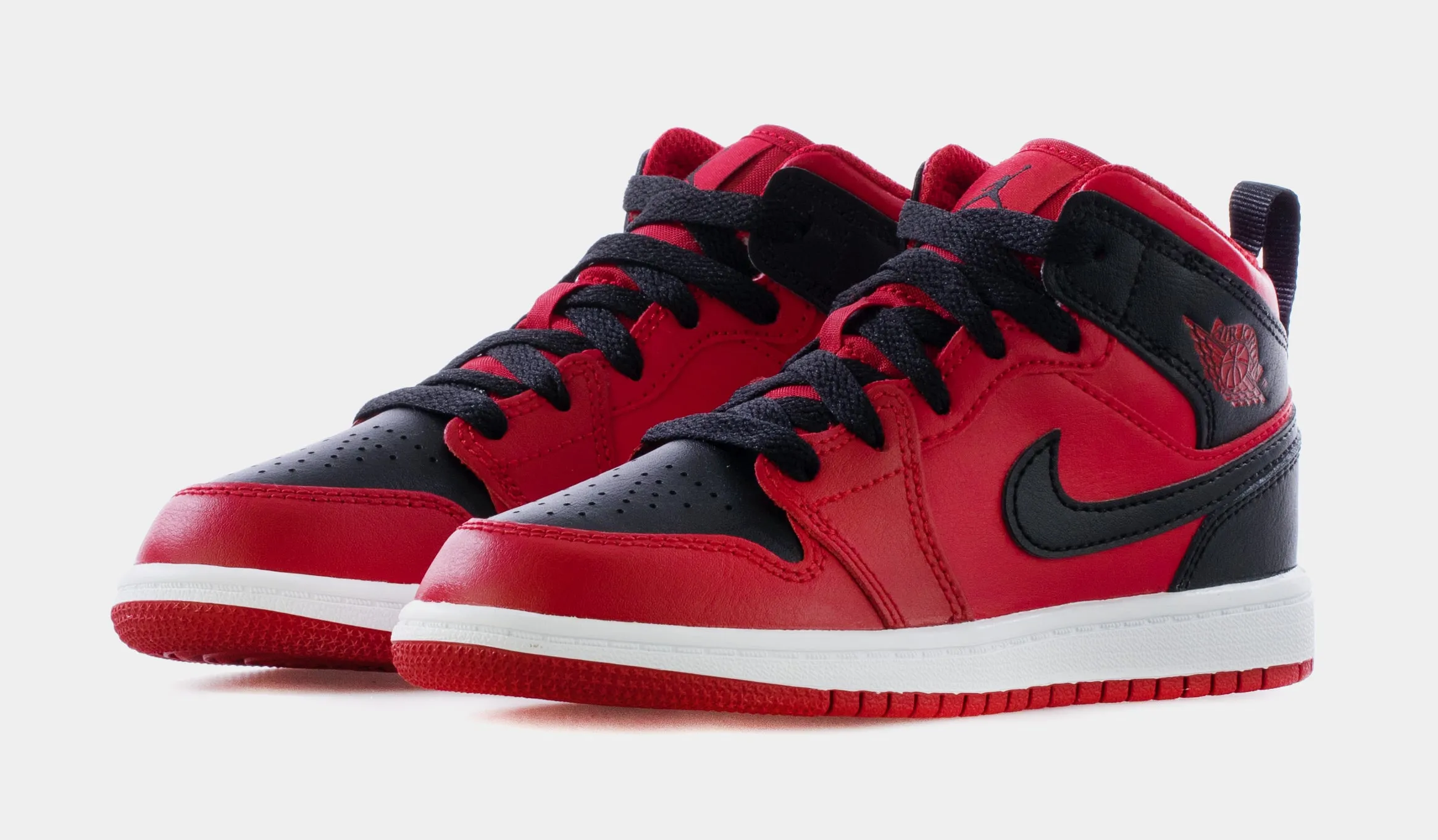 Air Jordan 1 Mid Preschool Lifestyle Shoe (Red/Black)