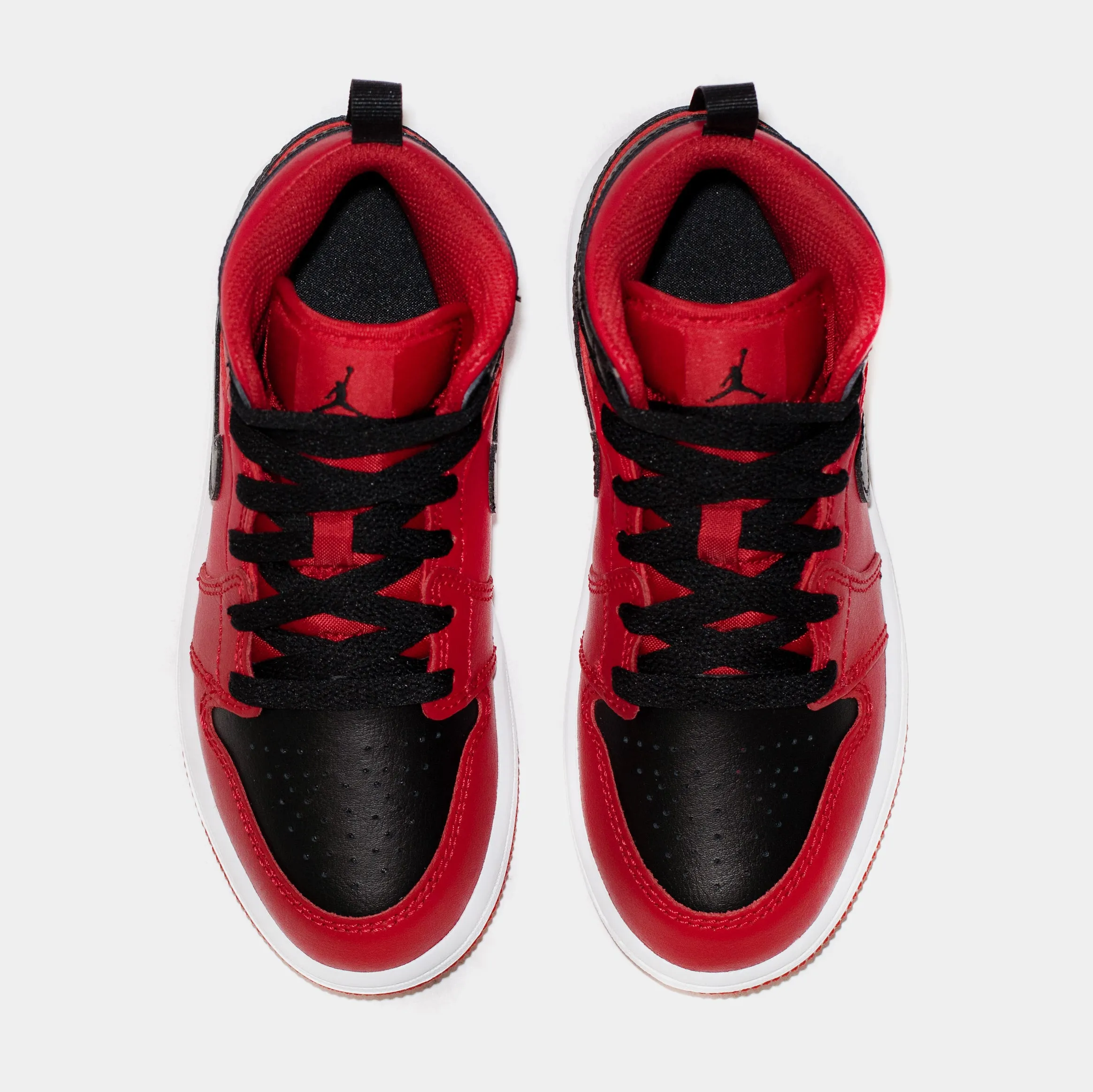 Air Jordan 1 Mid Preschool Lifestyle Shoe (Red/Black)