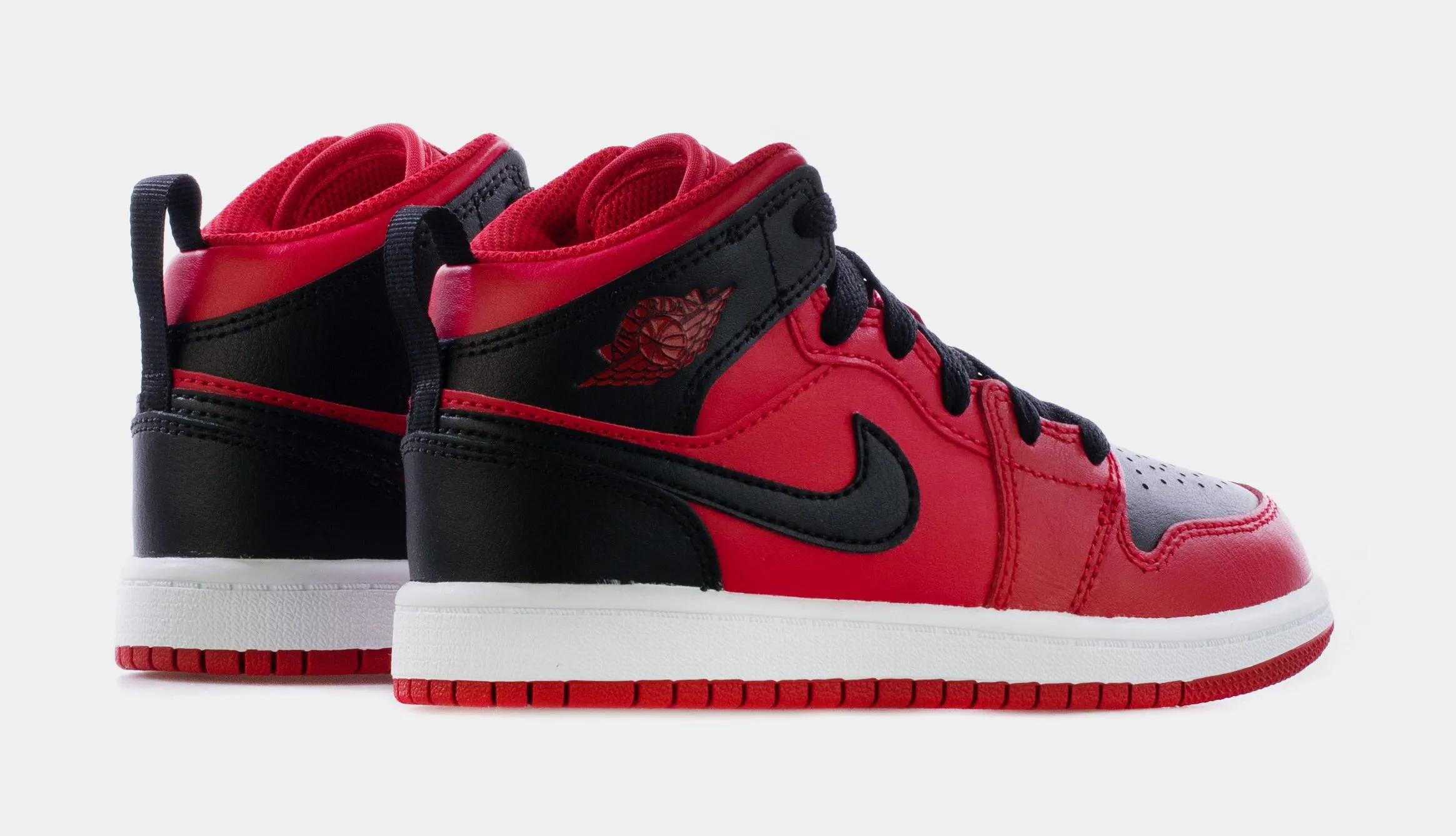 Air Jordan 1 Mid Preschool Lifestyle Shoe (Red/Black)