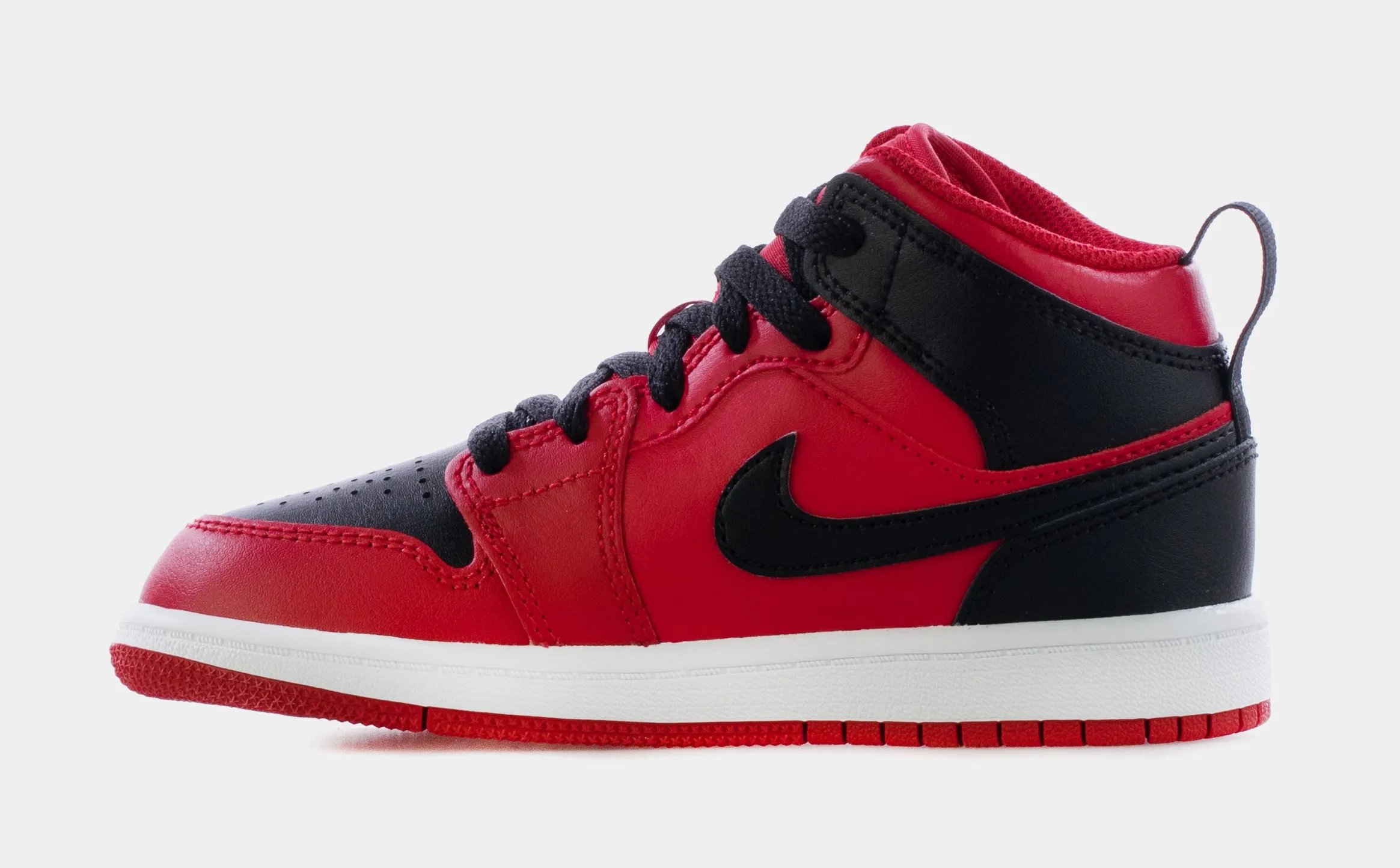 Air Jordan 1 Mid Preschool Lifestyle Shoe (Red/Black)