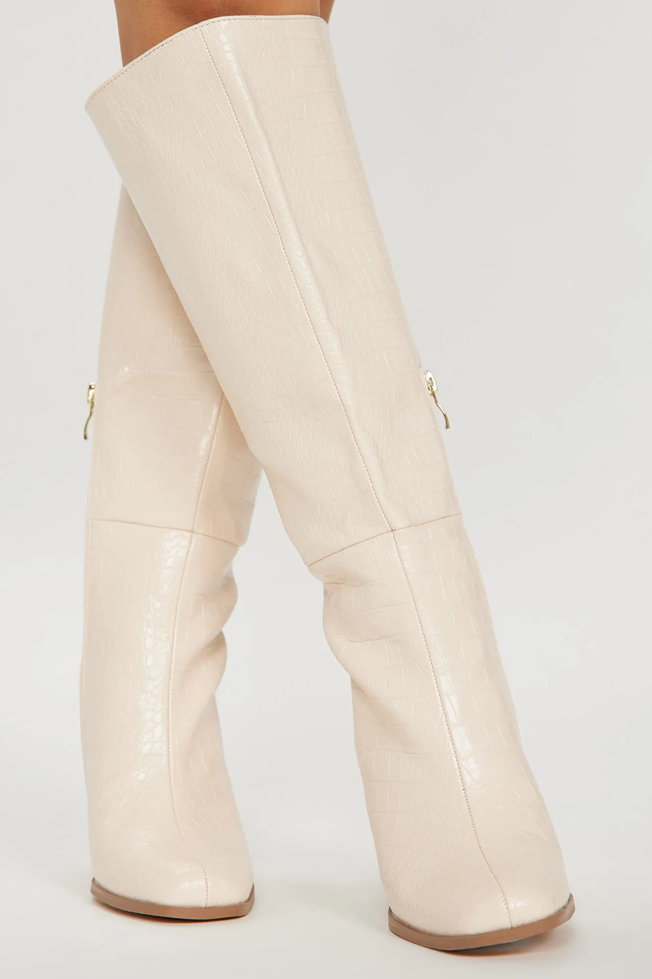 Best To Do It Knee High Boots - Cream