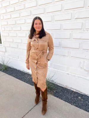 Crinkled Midi Dress