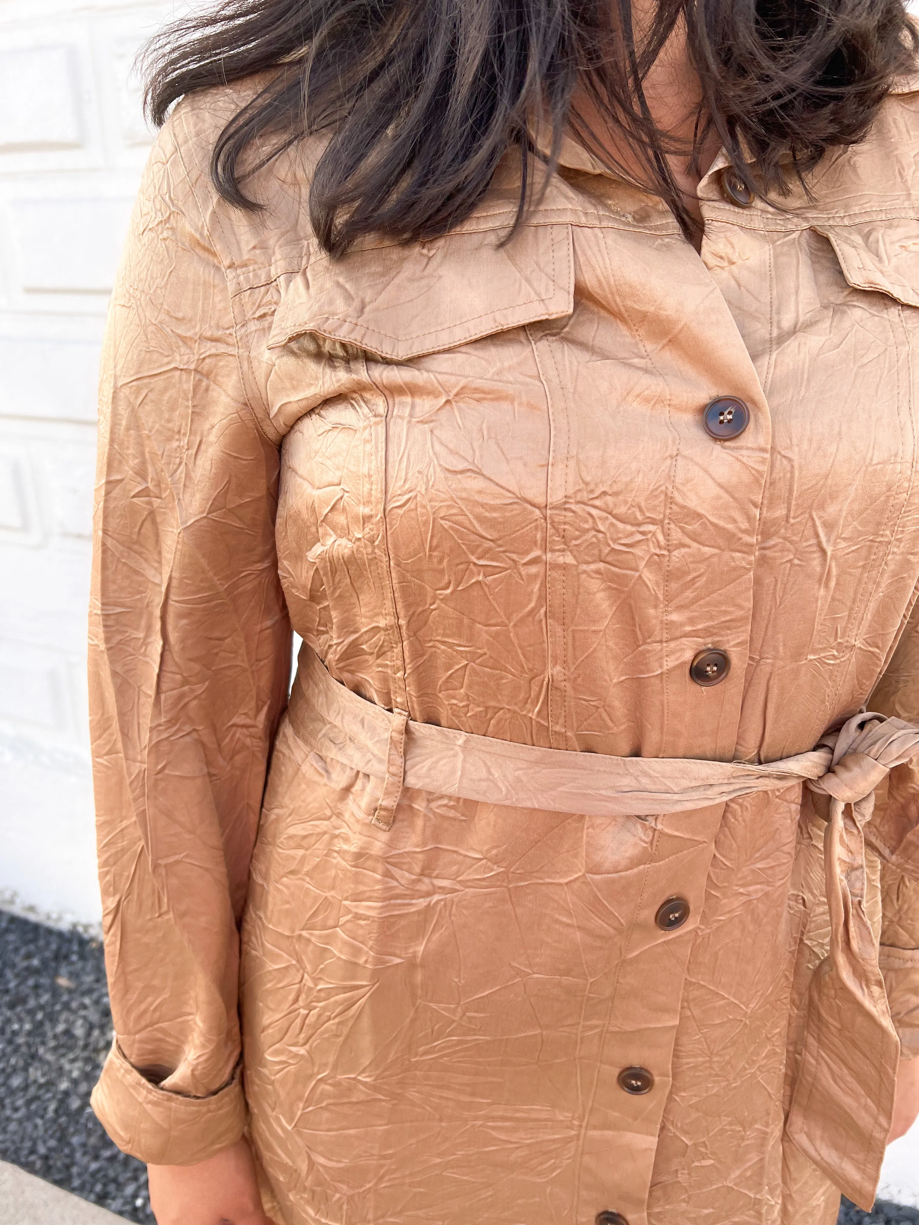 Crinkled Midi Dress
