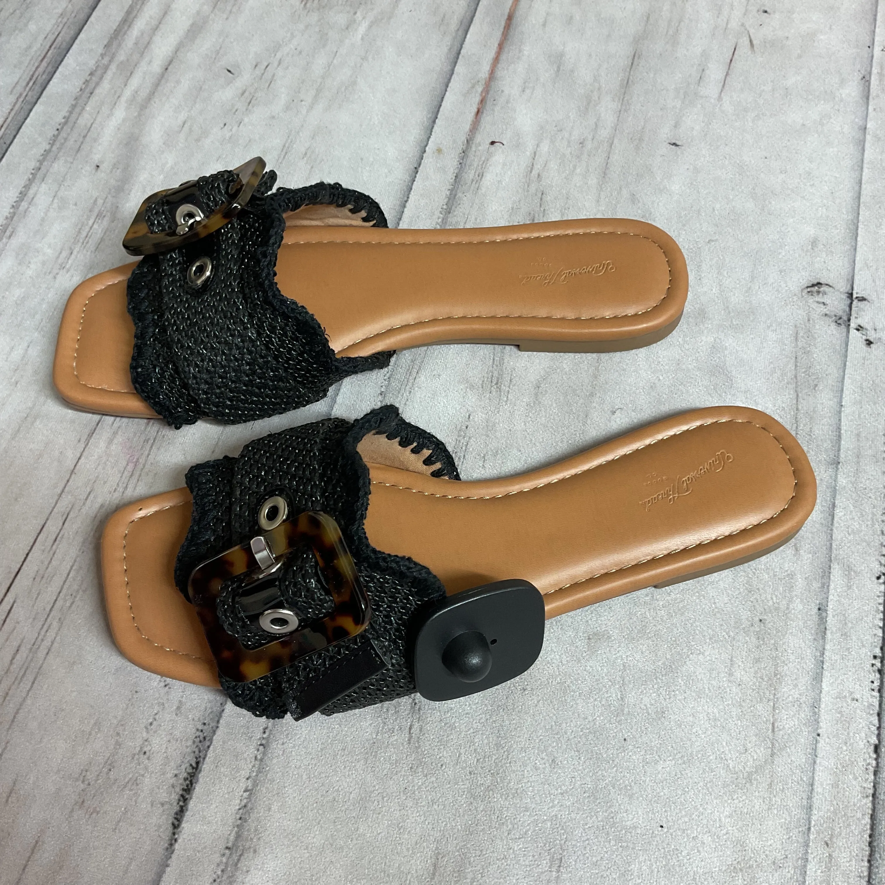 Sandals Flats By Universal Thread In Black & Brown, Size:8