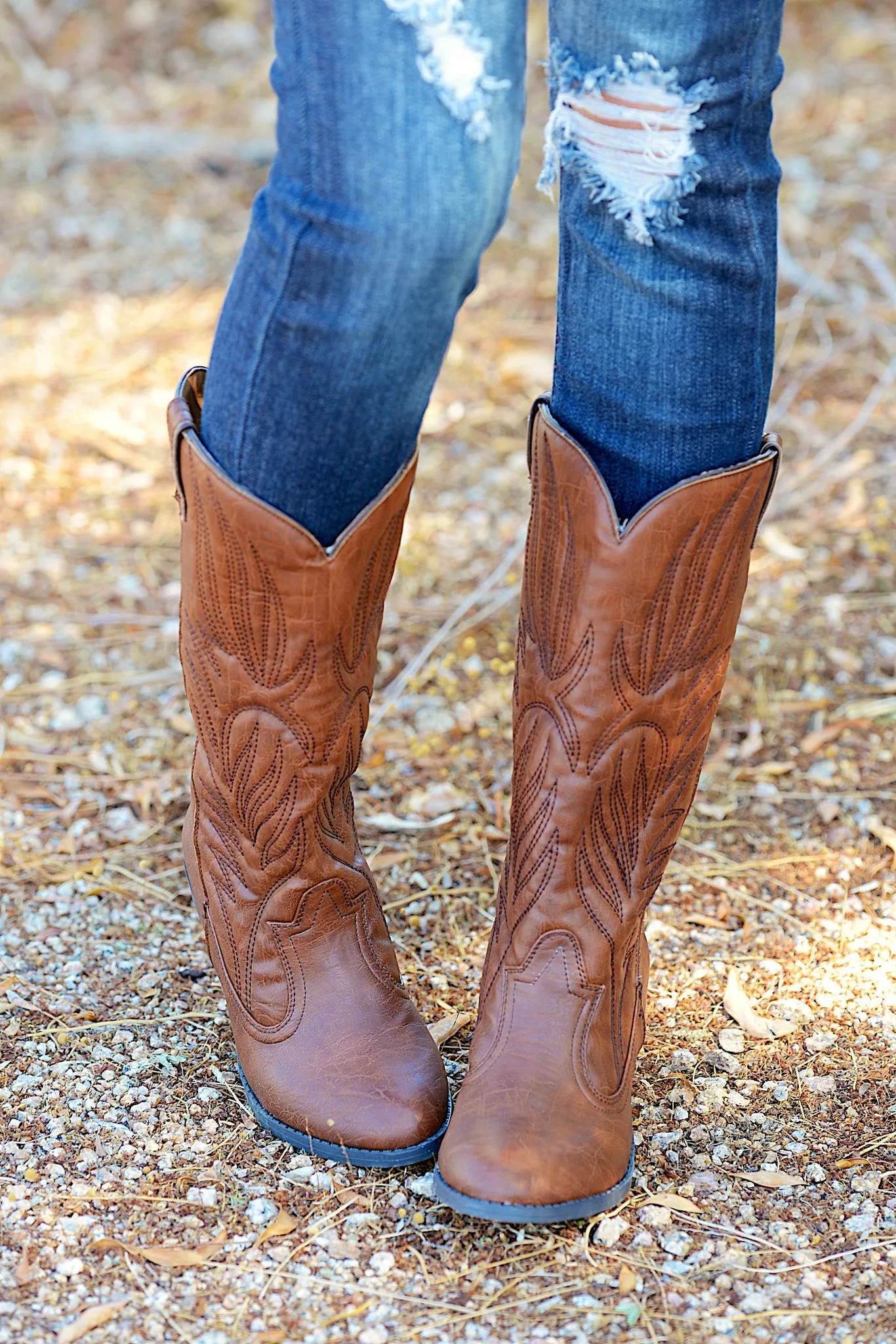 She's Gone Country Boots - Cognac
